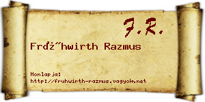 Frühwirth Razmus névjegykártya